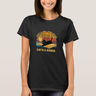 Frauen sind einfach Mädchen, die Katzen und Bücher T-Shirt