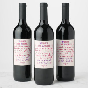 Frauen sind Engel Niedlich Pink Weinetikett