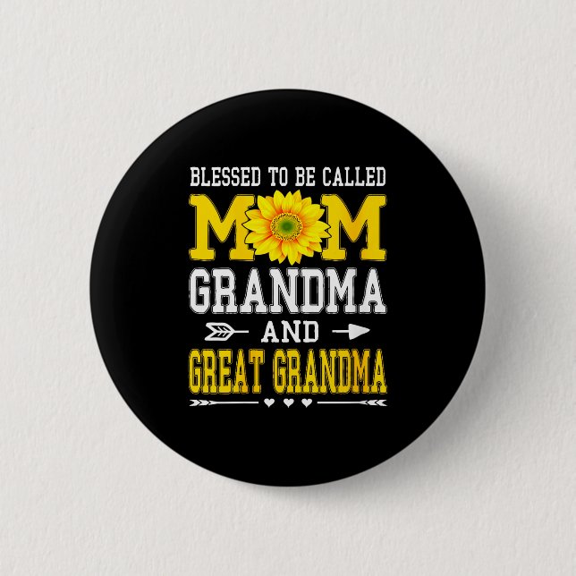 Frauen sind gesegnet, Mutter Oma Ur Button (Vorderseite)