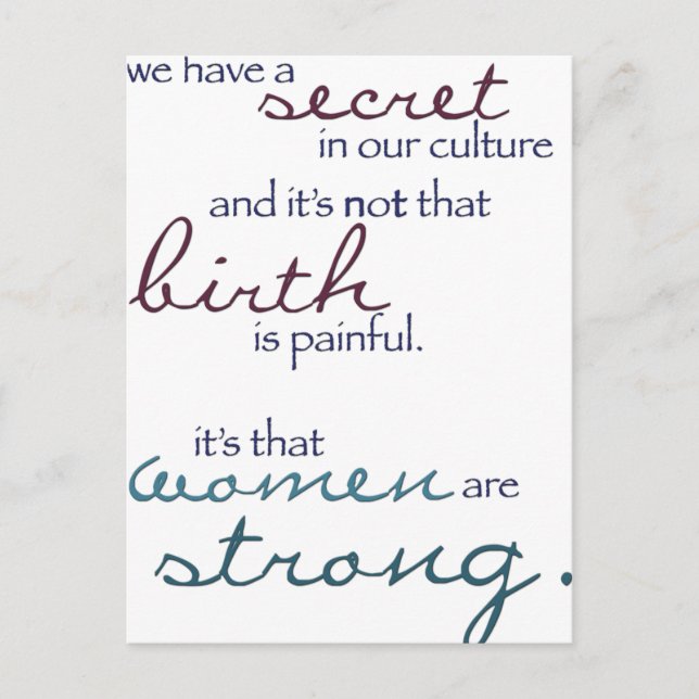 Frauen sind stark postkarte (Vorderseite)