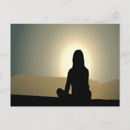 Frauen sitzen Sunset Silhouette Postkarte