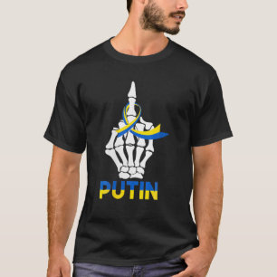 Frauen Skeleton Hand Ukraine Putin Futin Ukraine R T-Shirt