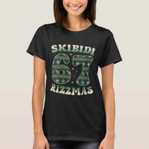 Frauen Skibidi Rizzmas 67 Six Seven Meme Hässliche T-Shirt