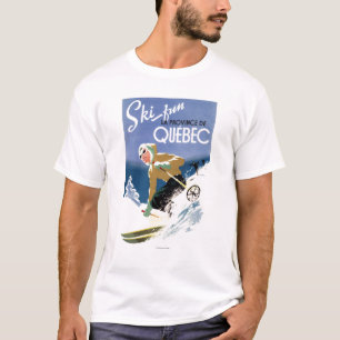 Frauen-Skifahren - englisches und französisches T-Shirt