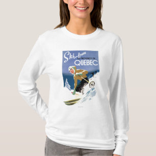 Frauen-Skifahren - englisches und französisches T-Shirt