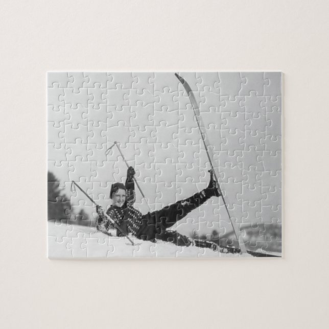 Frauen-Skifahrer 2 Puzzle (Horizontal)