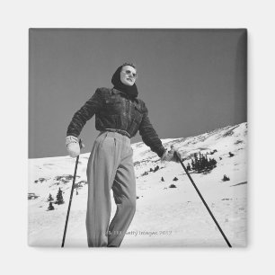 Frauen-Skifahrer Magnet