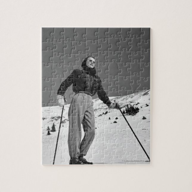 Frauen-Skifahrer Puzzle (Vertikal)
