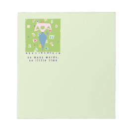 Frauen so viele Wörter lesen, so wenig Zeit Notizblock