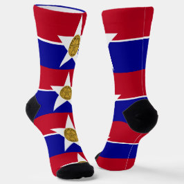 Frauen Socken mit der Flagge von Dallas, USA.