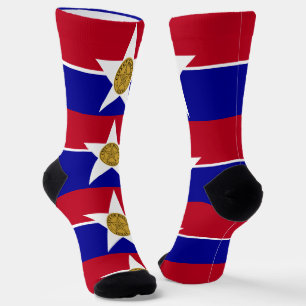Frauen Socken mit der Flagge von Dallas, USA.