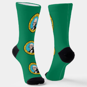 Frauen Socken mit der Flagge von Washington, USA.