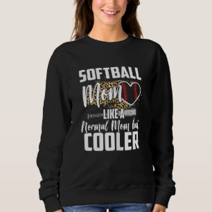 Frauen Softball Fan Leopard Cheetah Mama Sof Sweatshirt