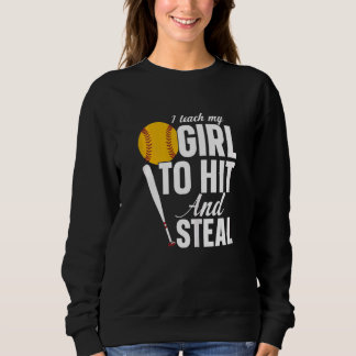 Frauen Softball Mama ich lehre mein Mädchen zu tre Sweatshirt