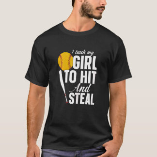 Frauen Softball Mama ich lehre mein Mädchen zu tre T-Shirt