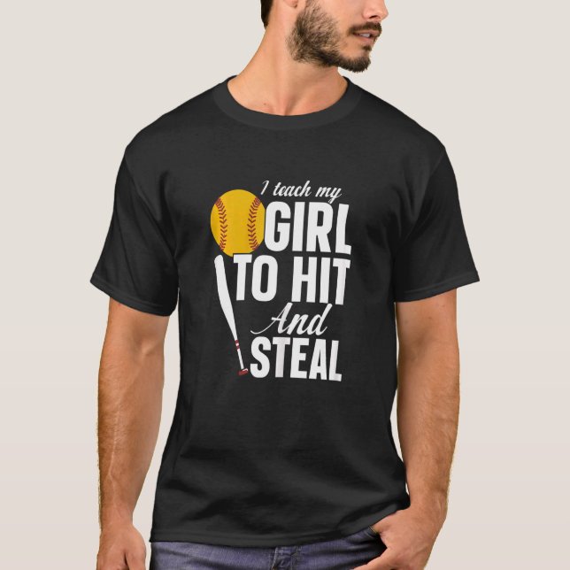 Frauen Softball Mama ich lehre mein Mädchen zu tre T-Shirt (Vorderseite)