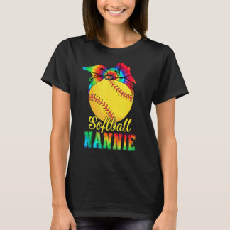 Frauen Softball Nannie Gefärbte Krawatte Softball  T-Shirt