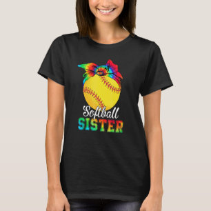 Frauen Softball Sister Gefärbte Krawatte Softball  T-Shirt