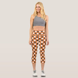 Frauen Sommer Kariert Gingham Kleidung Capri Leggings