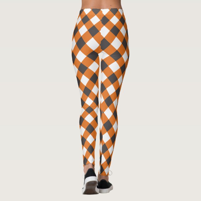 Frauen Sommer Kariert Gingham Kleidung Leggings (Rückseite)