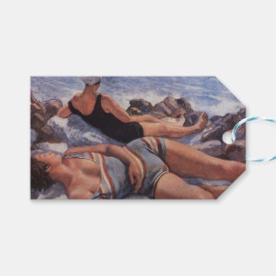 Frauen Sonnenbaden am Strand (von Serebriakova) Geschenkanhänger