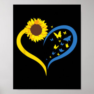 Frauen Sonnenblume Liebe Herz Ich stehe hinter der Poster