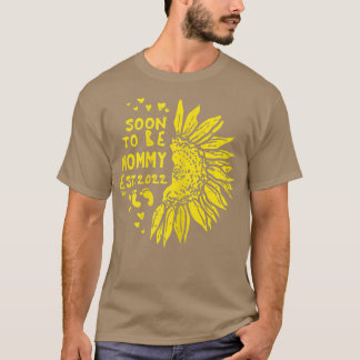 Frauen Sonnenblumen bald Mommy 2022 Schwangerschaf T-Shirt