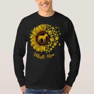 Frauen Sonnenblumen Pitbull Mama Hund Lover 438 T-Shirt