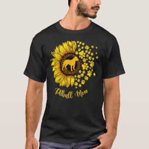 Frauen Sonnenblumen Pitbull Mama Hund Lover T-Shirt