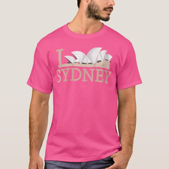 Frauen Spaß Grafik I Liebe Sydney Opera House Trav T-Shirt (Vorderseite)