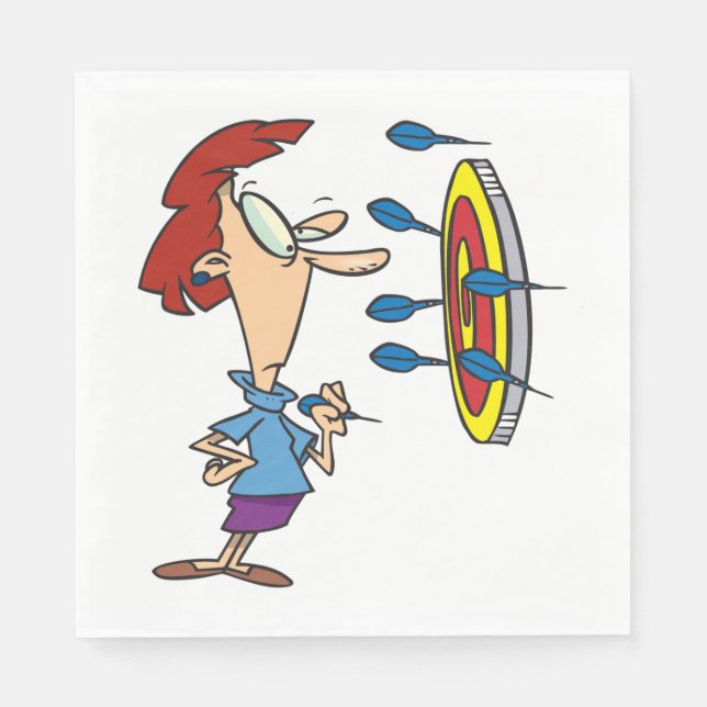 Frauen spielen Darts Serviette (Vorderseite)