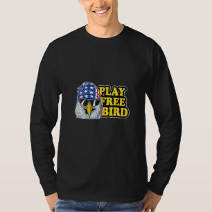 Frauen spielen Free Bird Eagle American Flag Patri T-Shirt