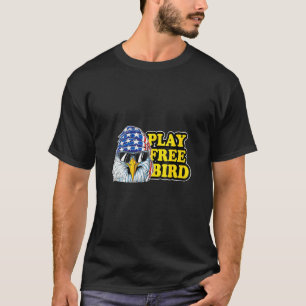 Frauen spielen Free Bird Eagle American Flag Patri T-Shirt