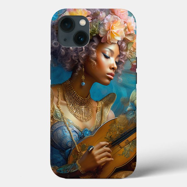 Frauen spielen Lute American Fantasy Art Case-Mate iPhone Hülle (Rückseite)