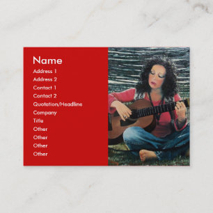 Frauen spielen Musik mit akustischer Gitarre Visitenkarte