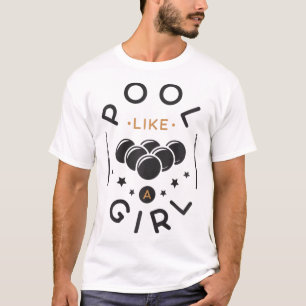 Frauen spielen wie ein Mädchen Billard-Spiel T-Shirt
