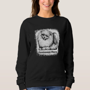 Frauen Spitz Mama gebleicht Niedliche Hunde Mama 1 Sweatshirt