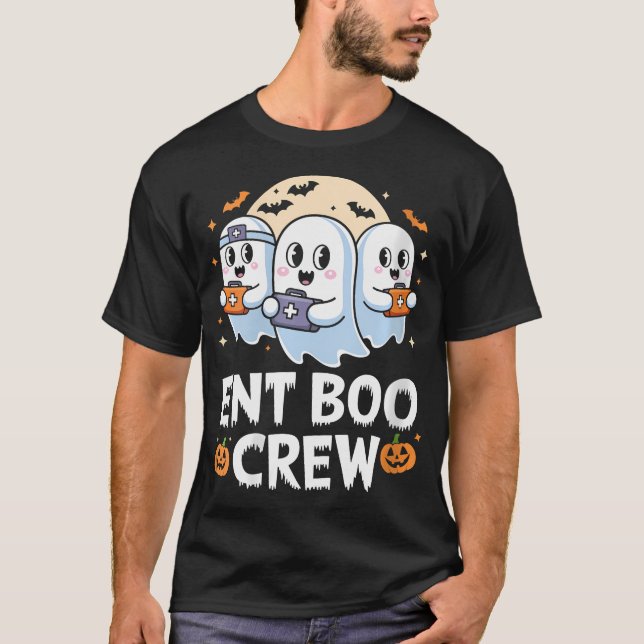 Frauen Spooky Ent Boo Crew Halloween Nurie T-Shirt (Vorderseite)