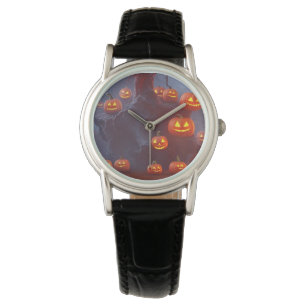 Frauen Spooky Halloween Pumpkin Watch Armbanduhr
