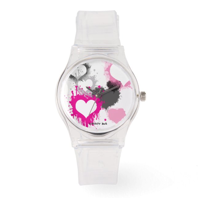 FRAUEN SPORTY PINK LIBERTY DOG WATCH - JEWELRY ARMBANDUHR (Vorderseite)