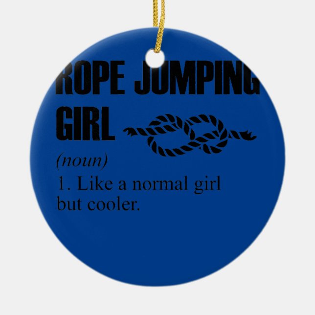 Frauen springen in Girl Definition Rope Jumping Keramik Ornament (Vorne)