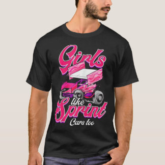 Frauen Sprint Car Racing Girl Motorsport Dirt Tra T-Shirt