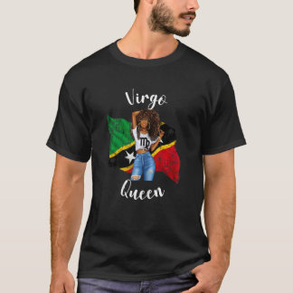 Frauen St Kitts Queen Virgo Geburtstag Zodiac Astr T-Shirt