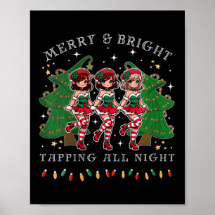 Frauen Stach Tanz und seien frohe Weihnachts-Elf-D Poster