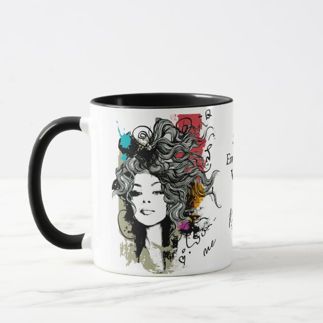 Frauen stark ermächtigt personalisieren tasse (Links)