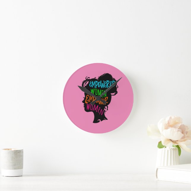 Frauen stärken runde wanduhr (Zuhause)