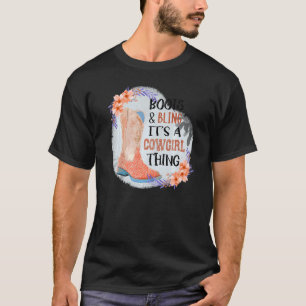 Frauen Stiefel Bling es ist eine Cowgirl-Sache Süß T-Shirt