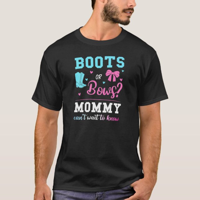 Frauen Stiefel oder Bogen Mammy Geschlecht zeigen  T-Shirt (Vorderseite)