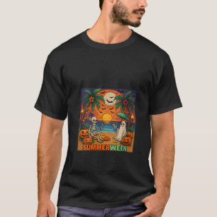 Frauen Summerween Skeleton Ghost Beach Halloween P T-Shirt