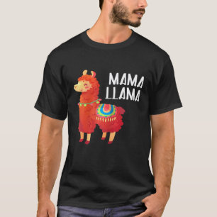 Frauen Süße Braune Haare Mama Lama für Frauen Lama T-Shirt